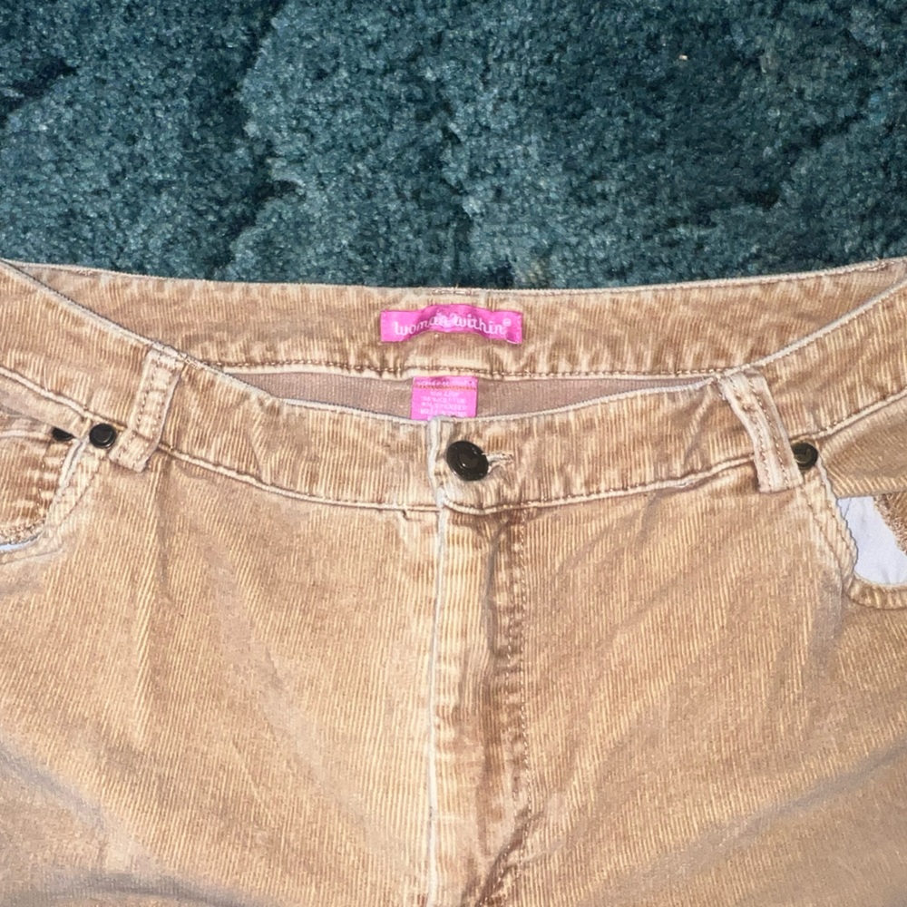 Women within corduroy flare pants